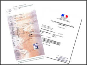 Carte grise et certificat de non gage